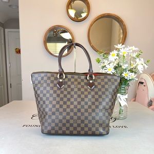 Louis Vuitton Damier Ebene Saleya MM Totes Shoulder Bag
